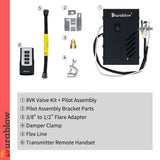 Durablow 8VK Spark to Pilot Fireplace Gas Valve Kit with On/Off + Flame High/Low Remote Control Handset (Propane Gas)